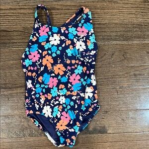 Speedo Blue and Pink One Piece Swimsuit Floral Design